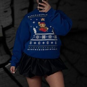 Nintendo Blue Mario Graphic Hoodie